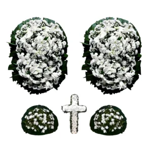 Conjunto de Coroa de Flores Platina