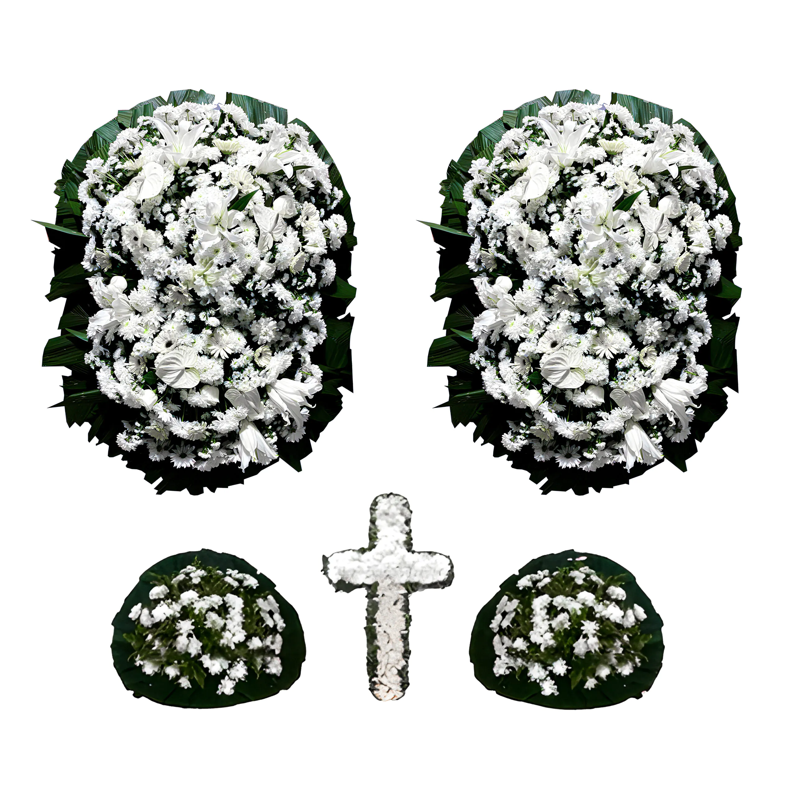 Conjunto de Coroa de Flores Platina